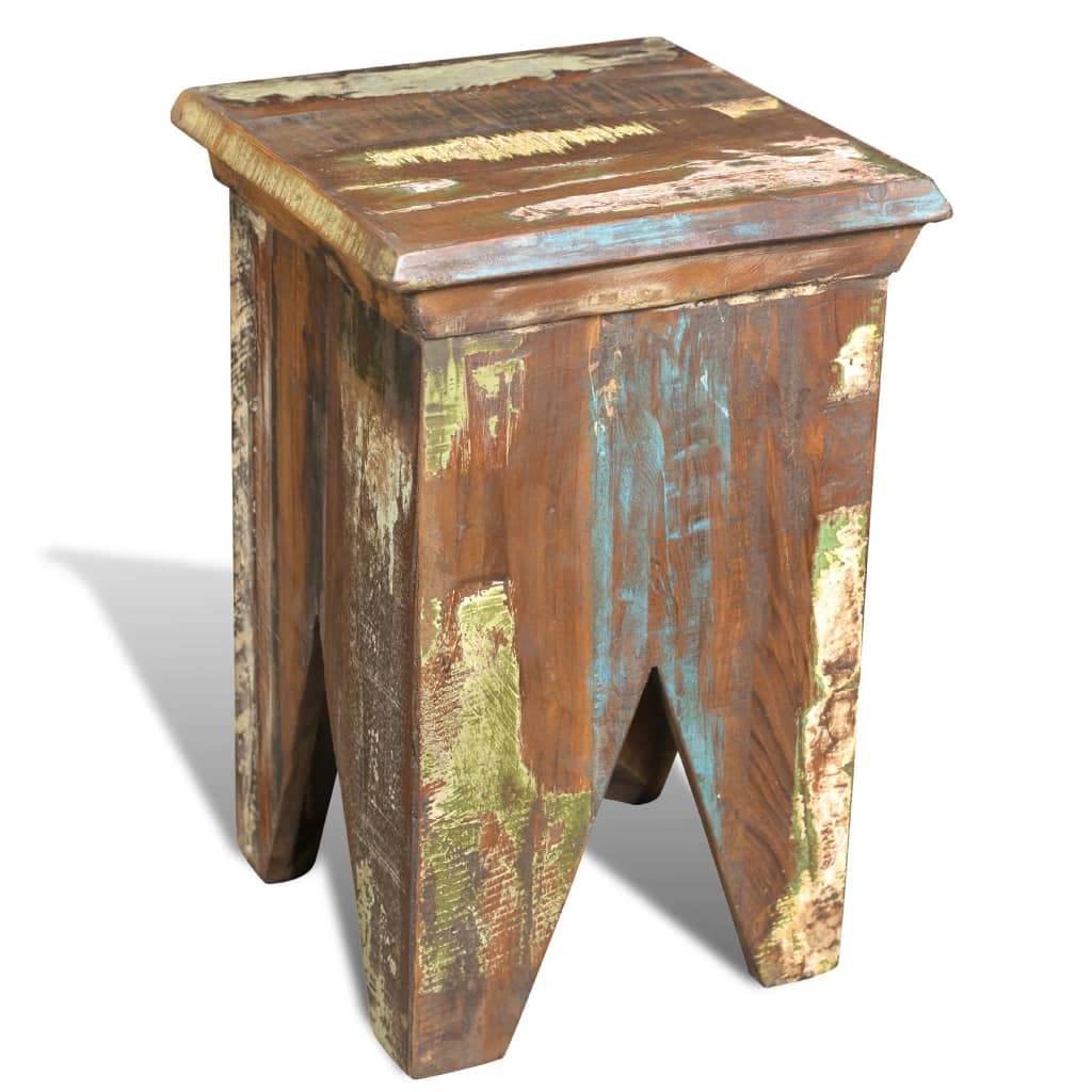 vidaXL Stool Solid Reclaimed Wood-3