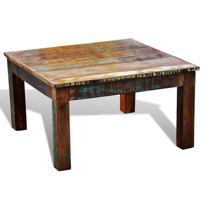 vidaXL Coffee Table Square Reclaimed Wood-2