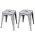 vidaXL Bar Stool Set of 2 Metal Stackable 18" Kitchen Counter White/Black/Red/Gray-23