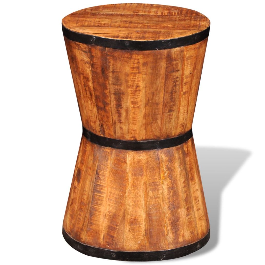 vidaXL Hourglass Stool Rough Mango Wood-0