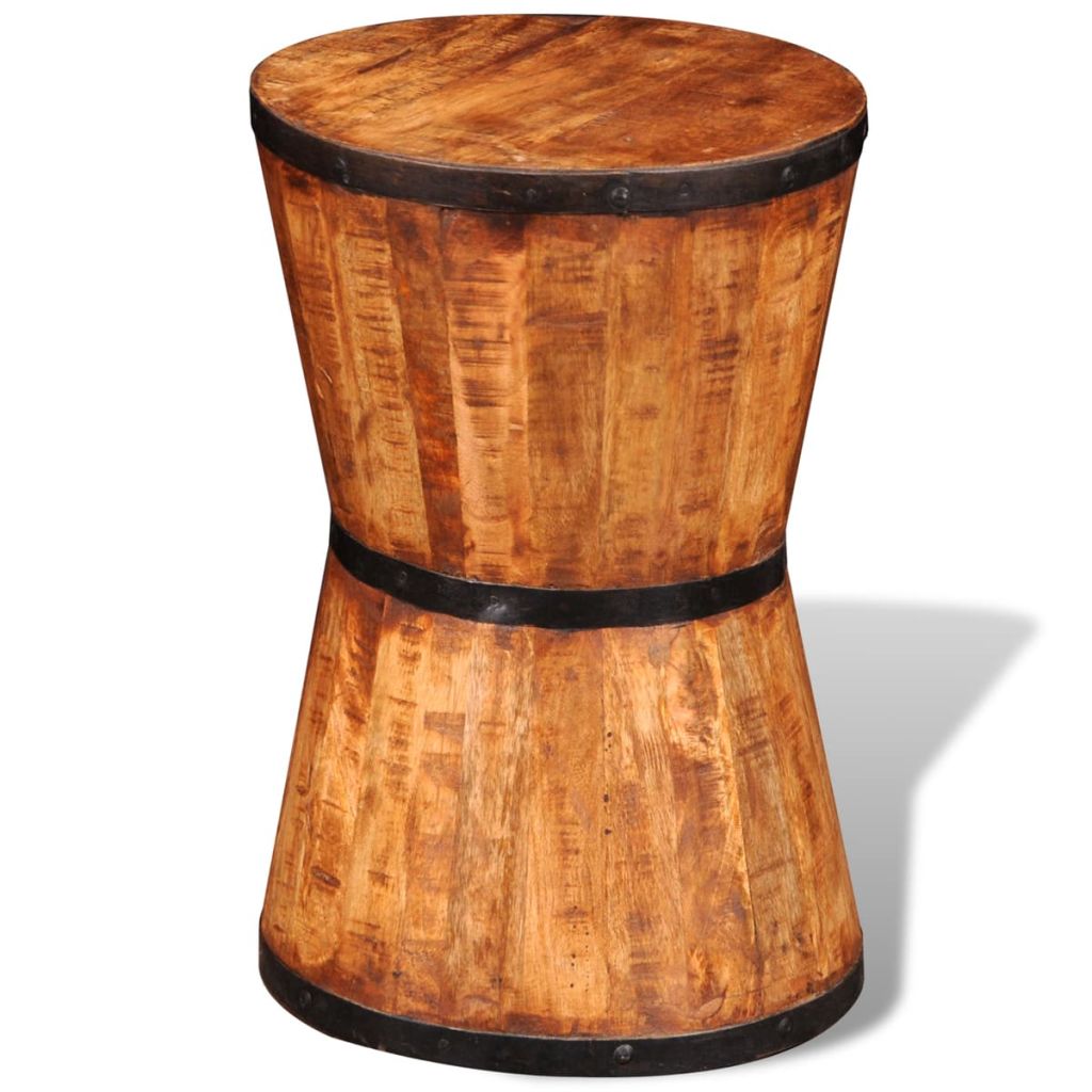 vidaXL Hourglass Stool Rough Mango Wood-2