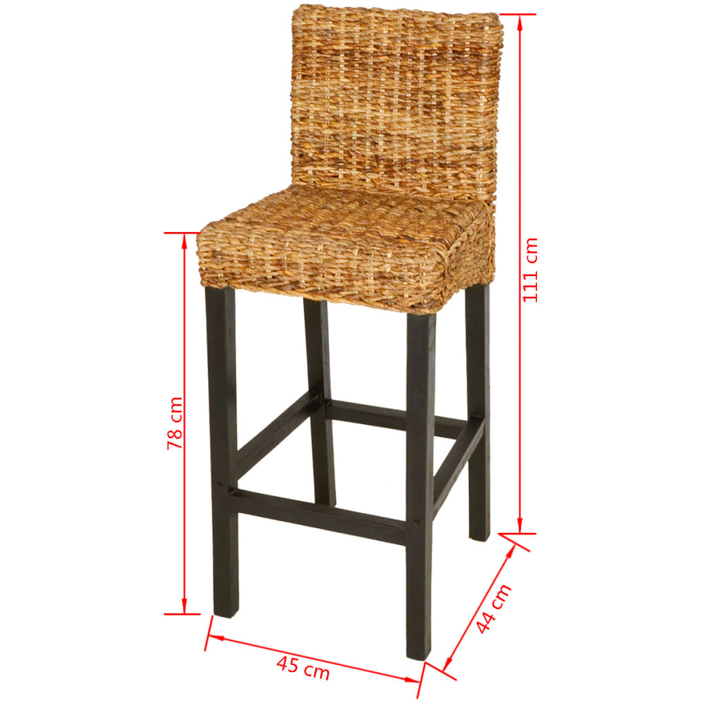 vidaXL Bar Stools 2 pcs Abaca-4