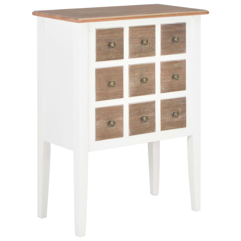 vidaXL Sideboard White 21.3&quot;x11.8&quot;x31.5&quot; Solid Wood-0