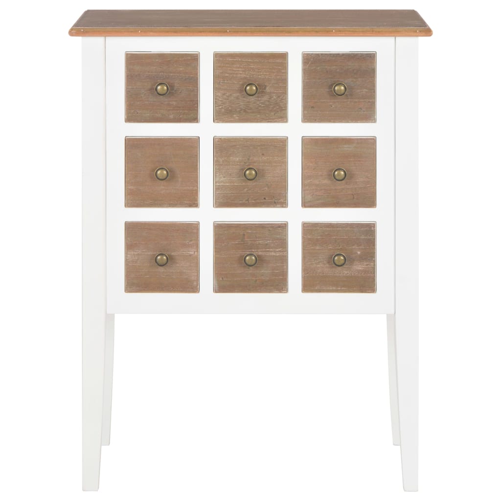 vidaXL Sideboard White 21.3&quot;x11.8&quot;x31.5&quot; Solid Wood-1