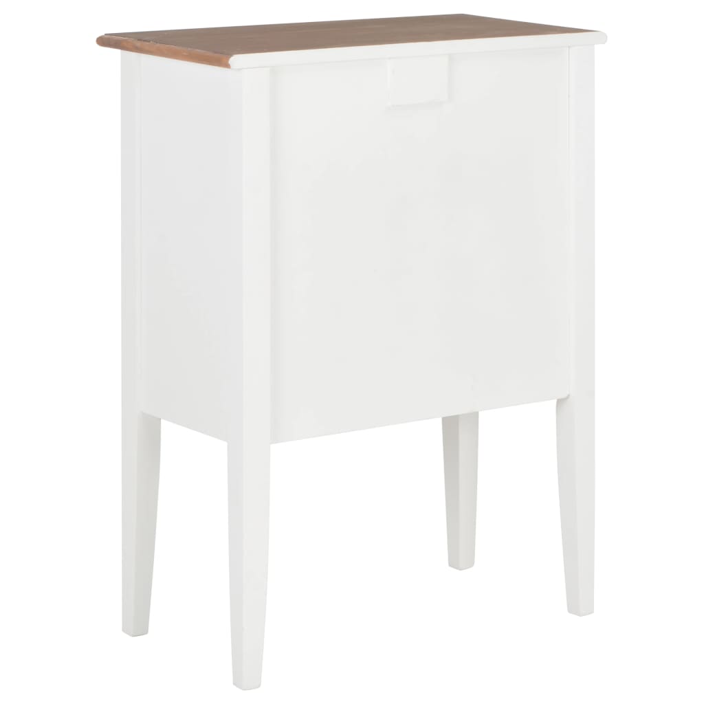 vidaXL Sideboard White 21.3&quot;x11.8&quot;x31.5&quot; Solid Wood-2