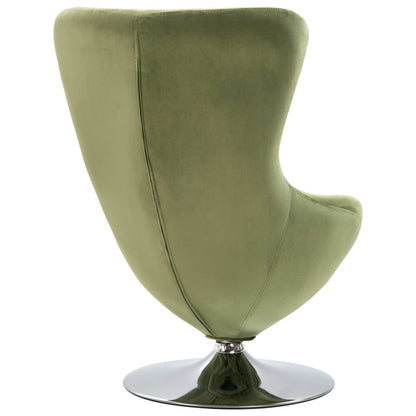 vidaXL Swivel Egg Chair with Cushion Light Green Velvet-4