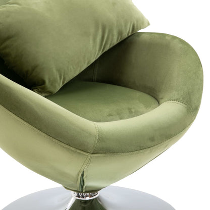 vidaXL Swivel Egg Chair with Cushion Light Green Velvet-5