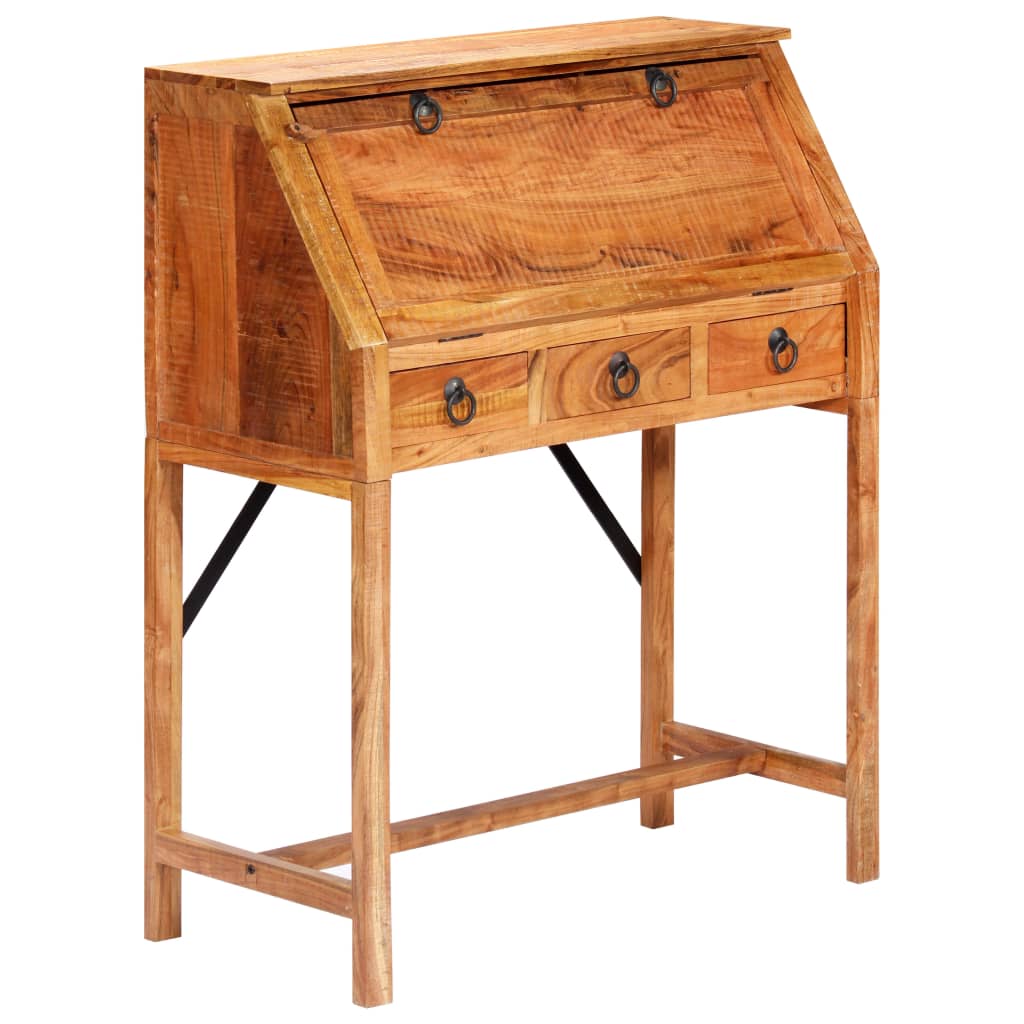 vidaXL Writing Desk 17.8&quot;x15.7&quot;x42.1&quot; Solid Acacia Wood-0