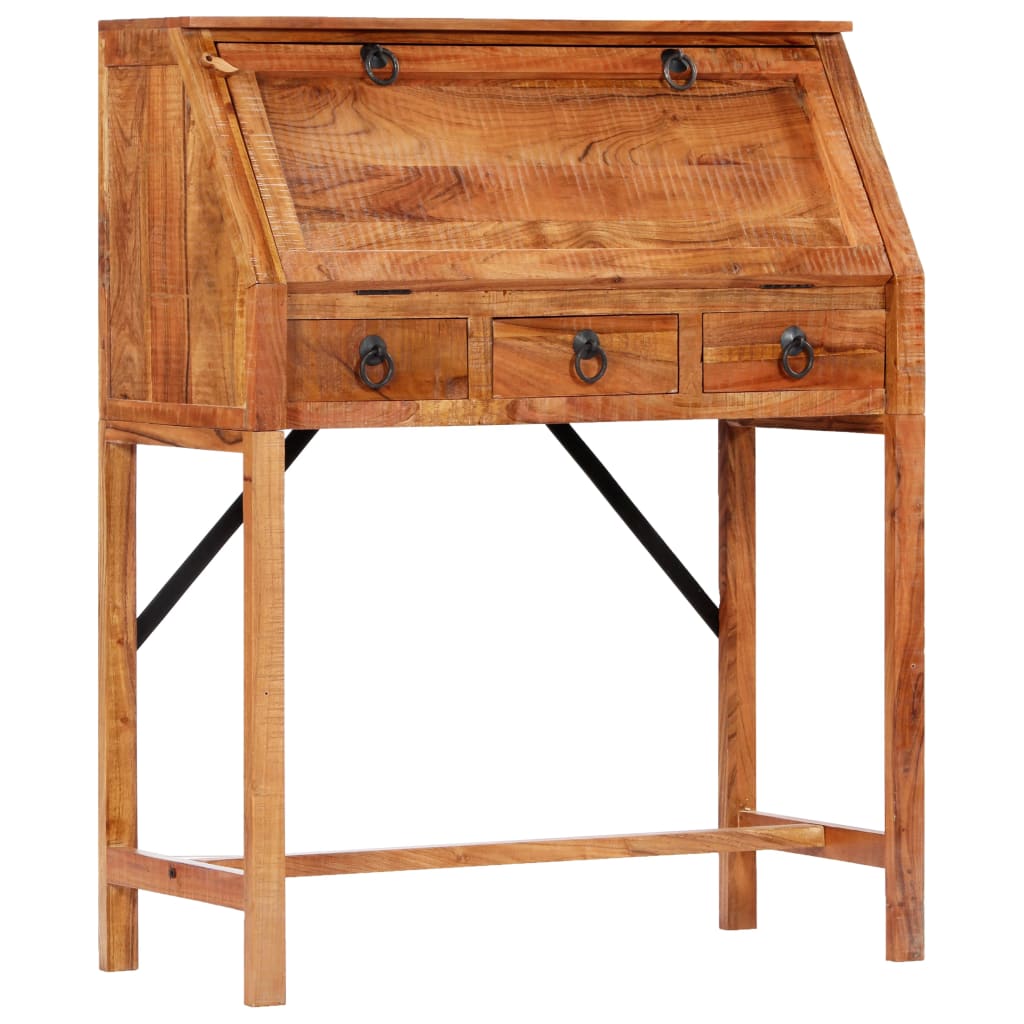 vidaXL Writing Desk 17.8&quot;x15.7&quot;x42.1&quot; Solid Acacia Wood-10