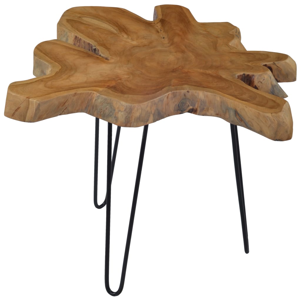 vidaXL Coffee Table (23.6&quot;-27.5&quot;)x17.7&quot; Teak Wood-2