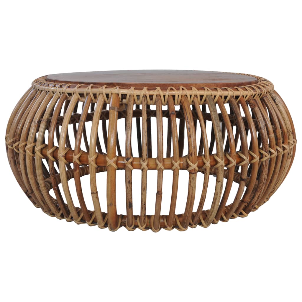 vidaXL Coffee Tables 2 pcs Natural Rattan-2