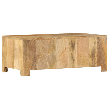 vidaXL Coffee Table with 4 Drawers 35.4&quot;x19.7&quot;x13.8&quot; Solid Mango Wood-2