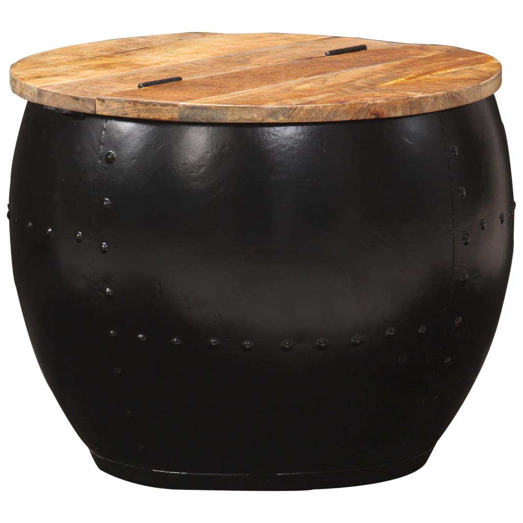 vidaXL Coffee Table Bowl-shaped End Table with Steel Base Solid Wood Reclaimed-9