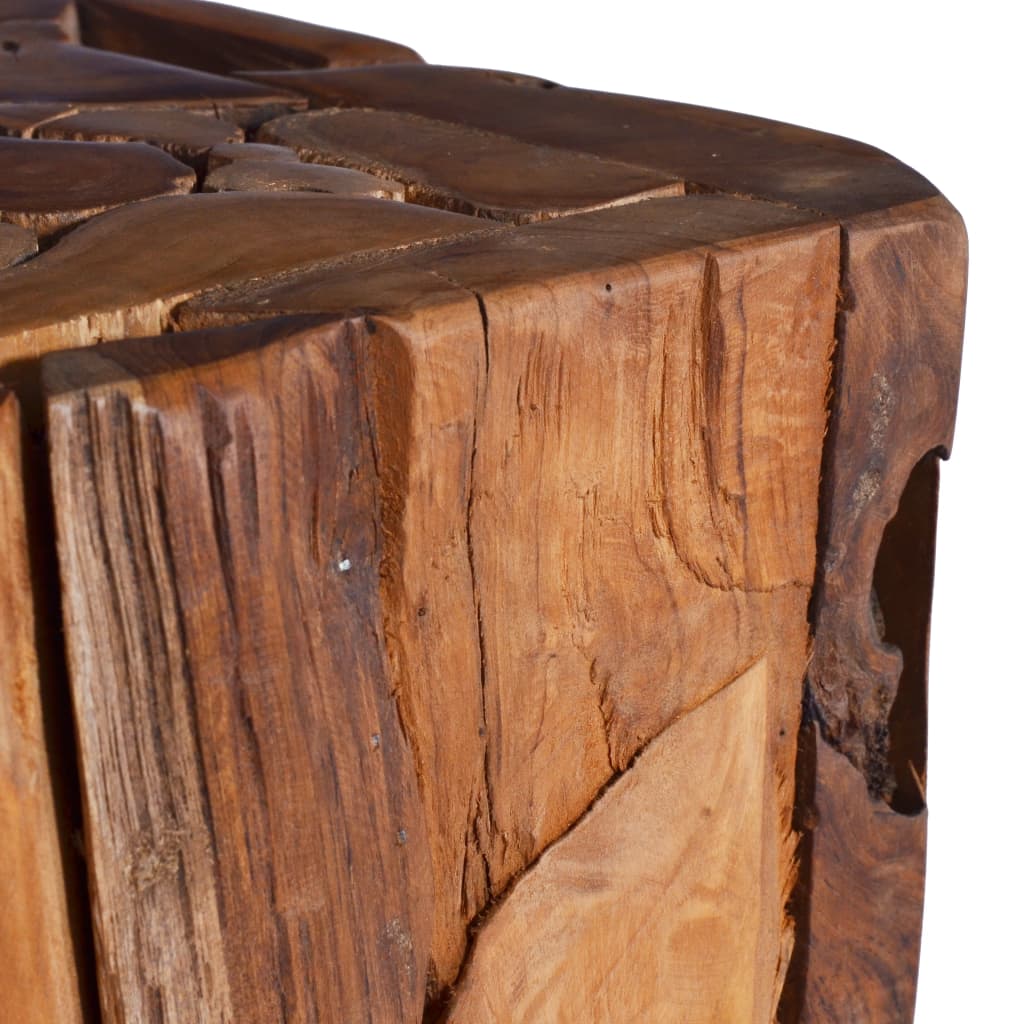 vidaXL Side Table 11.8&quot;x11.8&quot;x31.5&quot; Solid Teak Wood-2