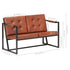 vidaXL 2-Seater Sofa Brown Real Goat Leather-0