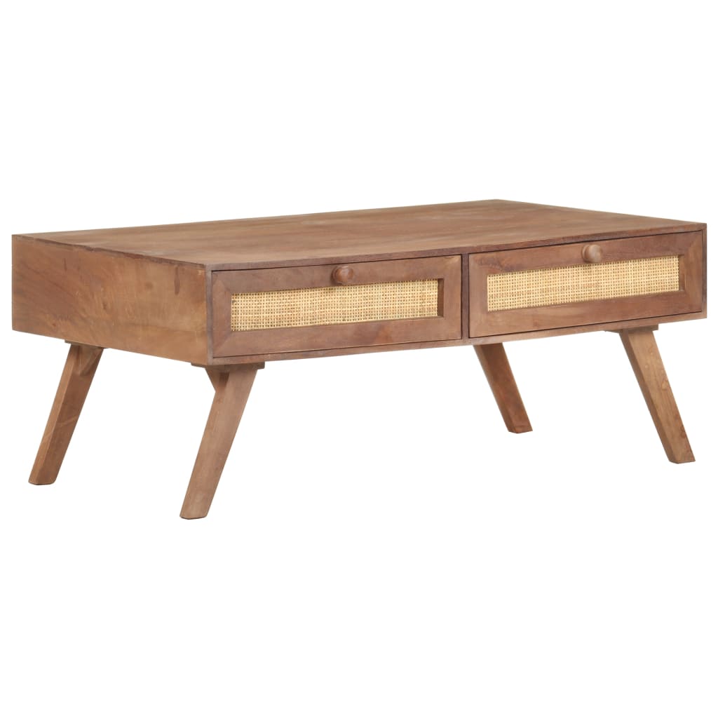 vidaXL Coffee Table 39.4&quot;x23.6&quot;x15.7&quot; Solid Mango Wood-0