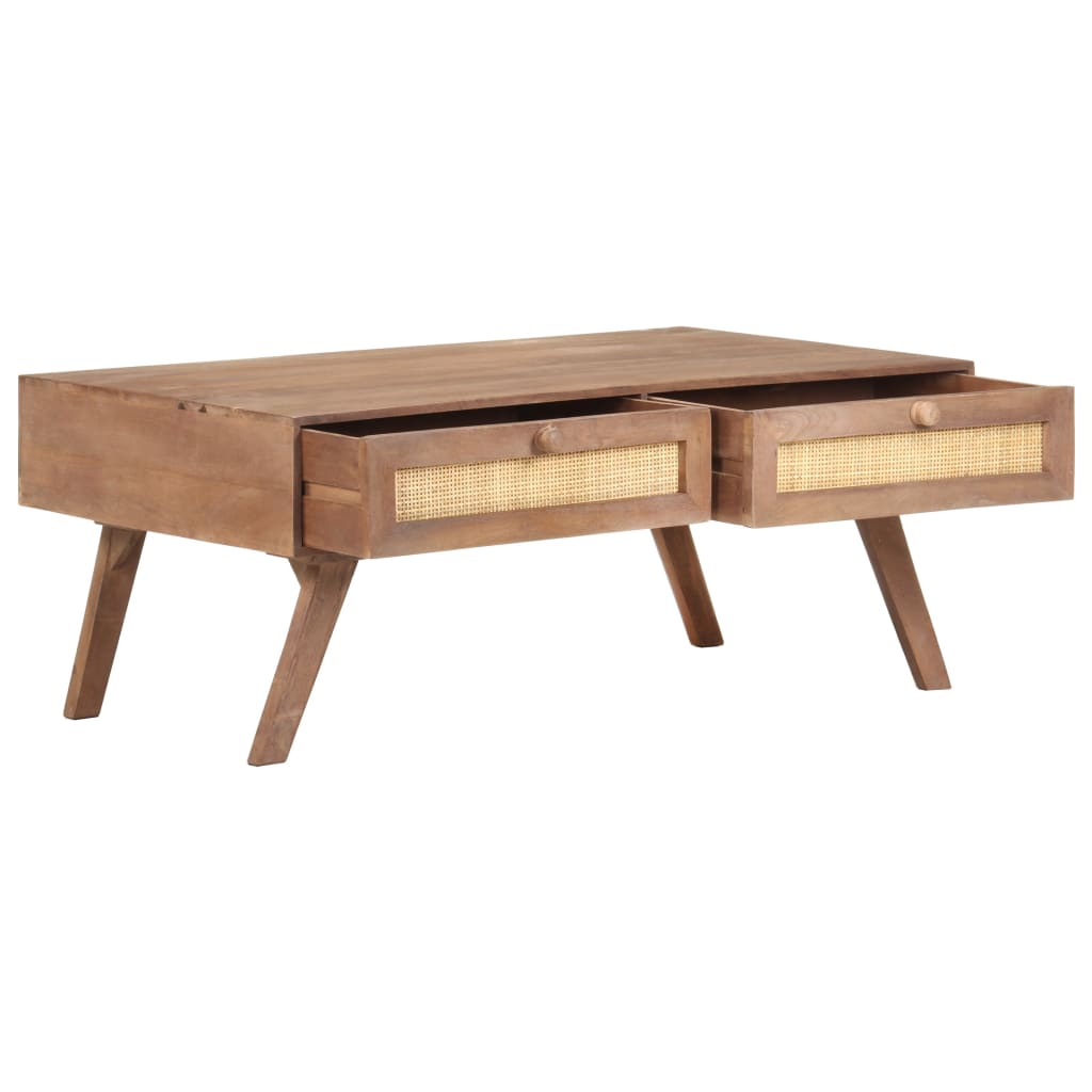 vidaXL Coffee Table 39.4&quot;x23.6&quot;x15.7&quot; Solid Mango Wood-2