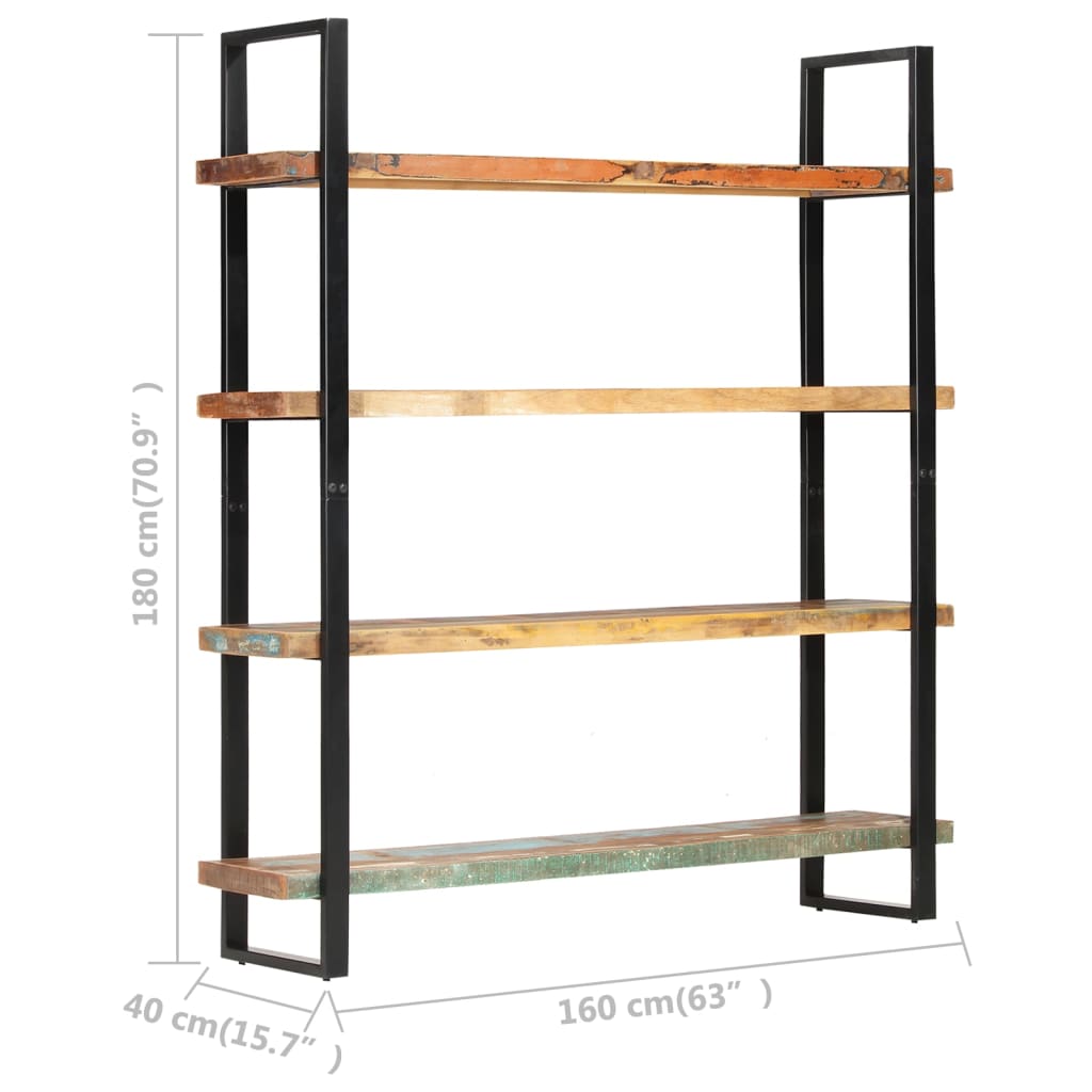 vidaXL 4-Tier Bookcase 63&quot;x15.7&quot;x70.9&quot; Solid Reclaimed Wood-4