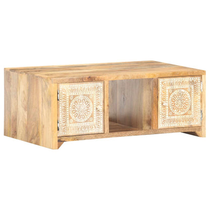 vidaXL Coffee Table 35.4&quot;x19.7&quot;x13.8&quot; Solid Mango Wood-1