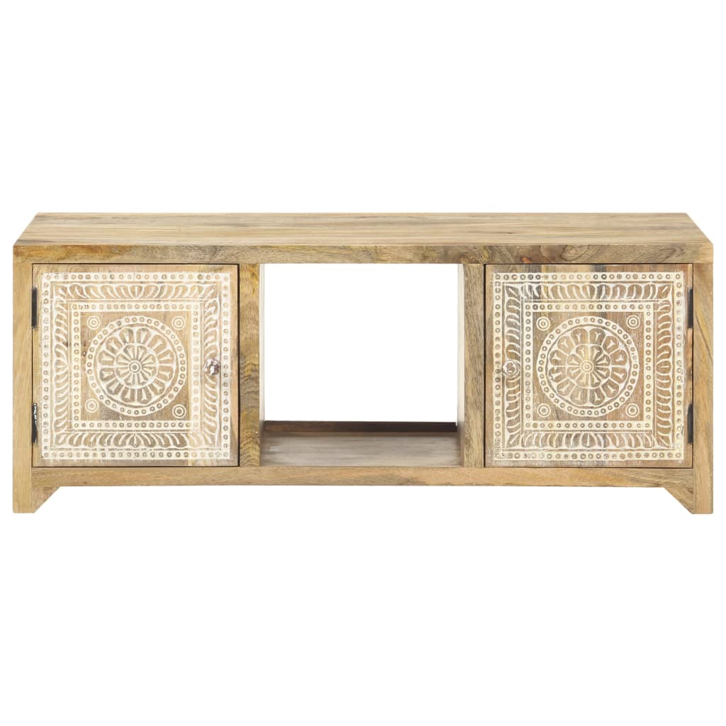 vidaXL Coffee Table 35.4&quot;x19.7&quot;x13.8&quot; Solid Mango Wood-5