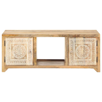 vidaXL Coffee Table 35.4&quot;x19.7&quot;x13.8&quot; Solid Mango Wood-5