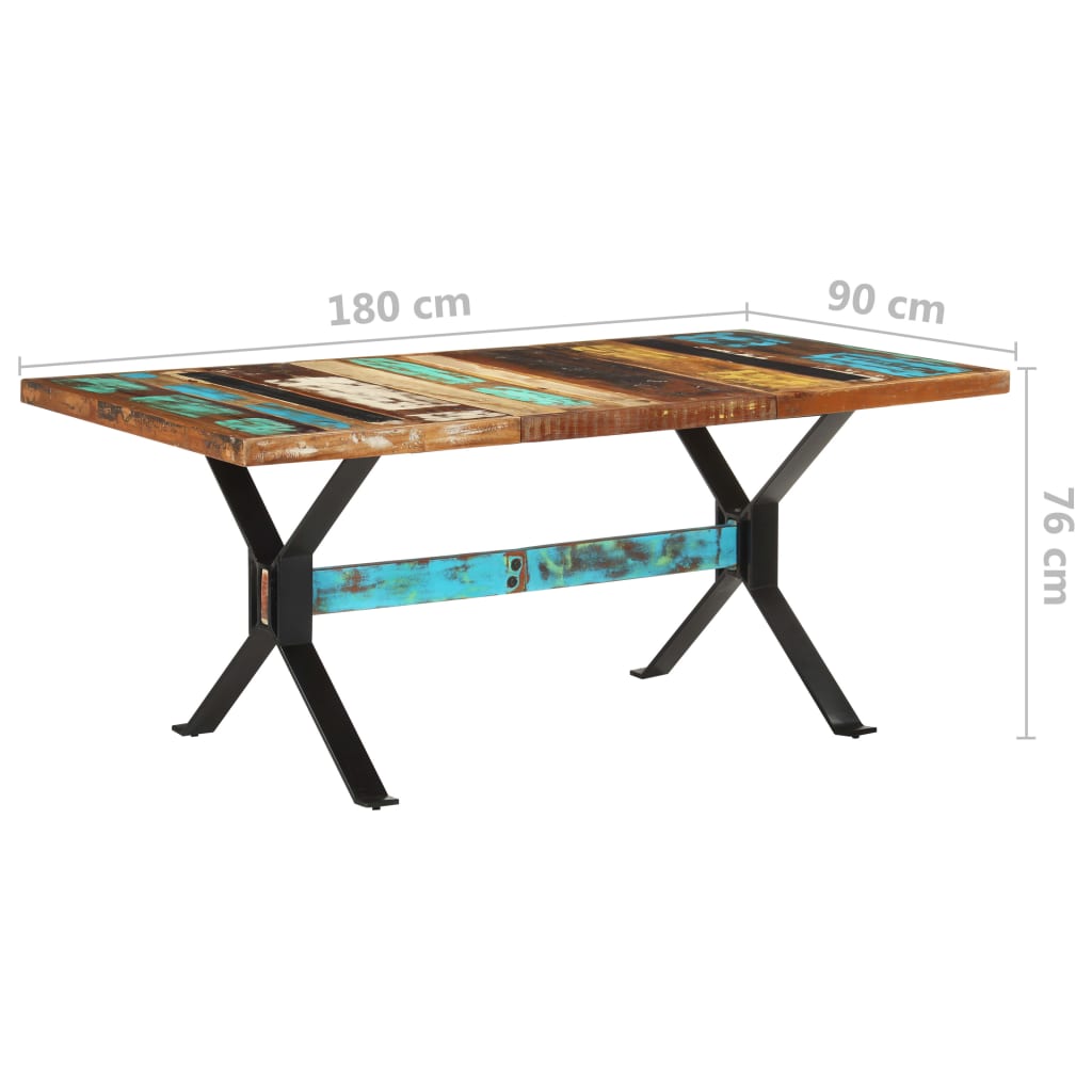 vidaXL Dining Table 70.9&quot;x35.4&quot;x29.9&quot; Solid Reclaimed Wood-5