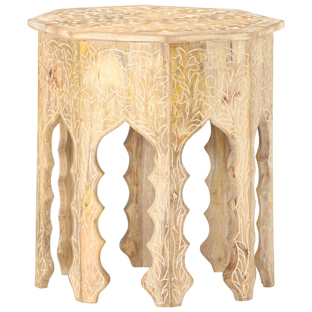 vidaXL Side Table Ø18.9&quot; Solid Mango Wood-0