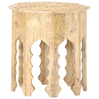 vidaXL Side Table Ø18.9&quot; Solid Mango Wood-0