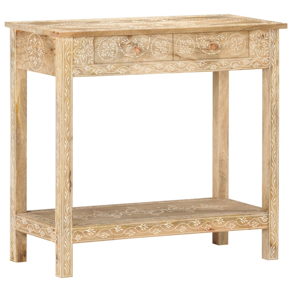 vidaXL Console Table 31.5&quot;x13.8&quot;x29.1&quot; Solid Mango Wood-0