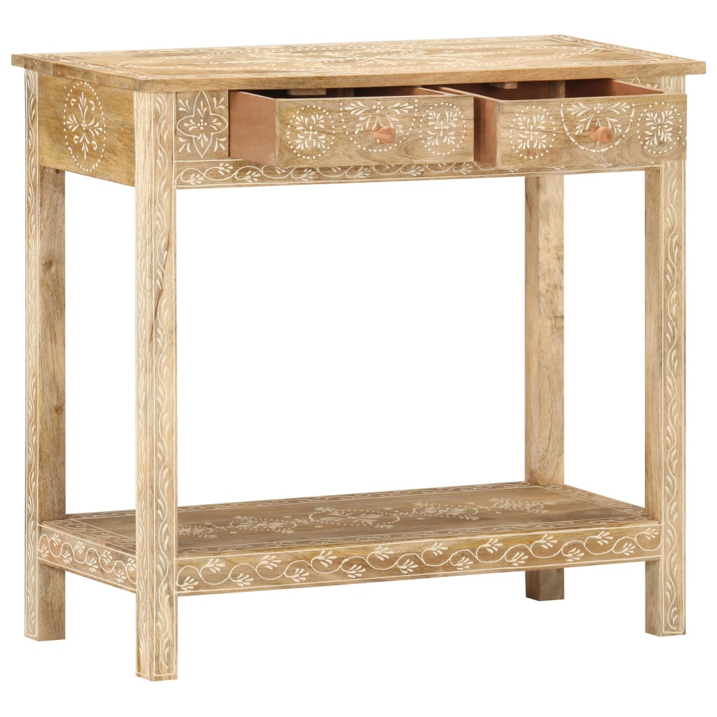 vidaXL Console Table 31.5&quot;x13.8&quot;x29.1&quot; Solid Mango Wood-4