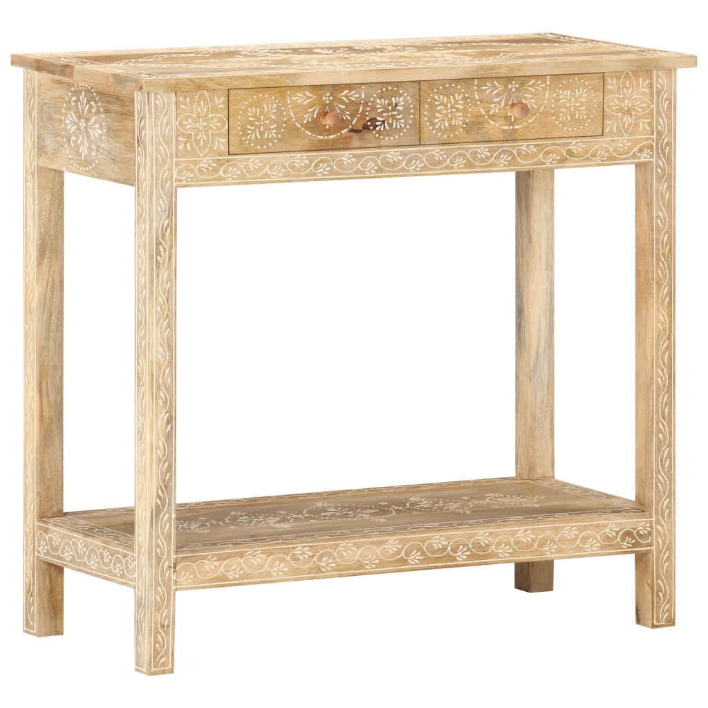 vidaXL Console Table 31.5&quot;x13.8&quot;x29.1&quot; Solid Mango Wood-10