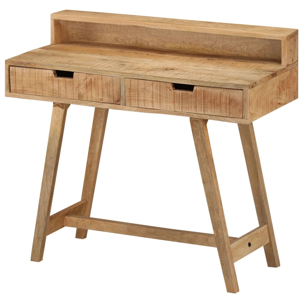 vidaXL Desk 39.4&quot;x17.7&quot;x35.4&quot; Solid Rough Mango Wood-0