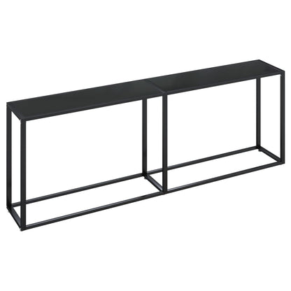 vidaXL Console Table Accent Side Table with Steel Frame Black Tempered Glass-8