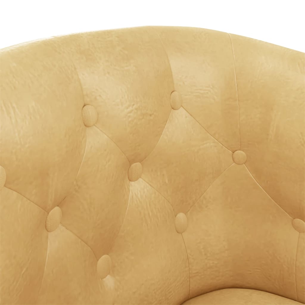 vidaXL Tub Chair Gold Faux Leather-4