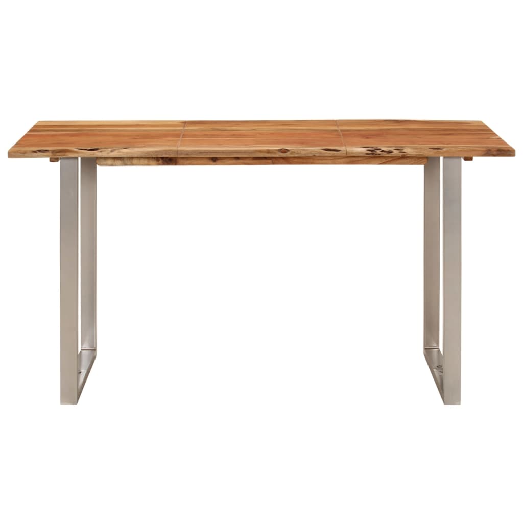 vidaXL Dining Table 55.1&quot;x27.6&quot;x29.9&quot; Solid Wood Acacia-0