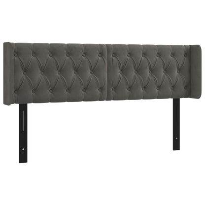 vidaXL Headboard with Ears Dark Gray 72&quot;x6.3&quot;x30.7&quot;/34.6&quot; Velvet-39