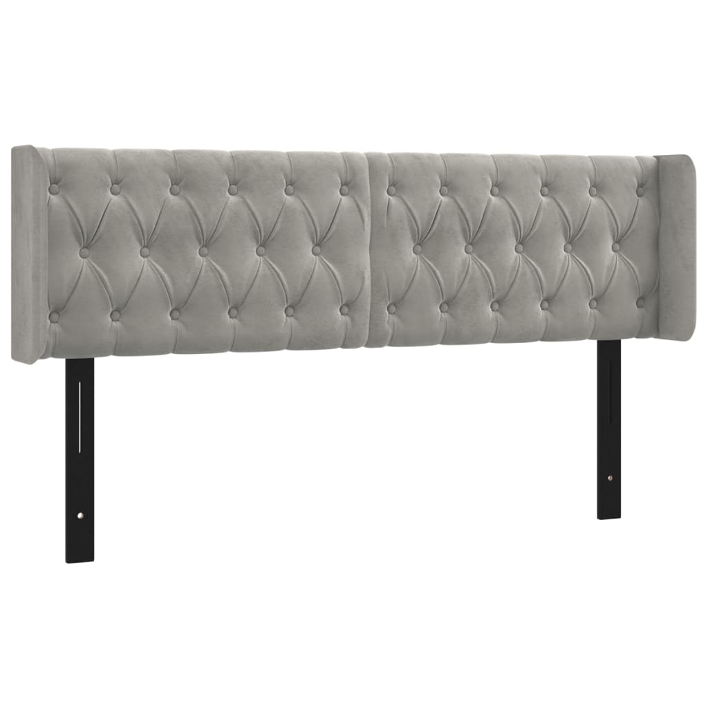 vidaXL Headboard with Ears Dark Gray 72&quot;x6.3&quot;x30.7&quot;/34.6&quot; Velvet-0