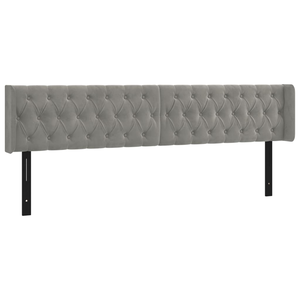 vidaXL Headboard with Ears Dark Gray 72&quot;x6.3&quot;x30.7&quot;/34.6&quot; Velvet-34