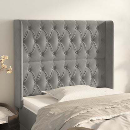 vidaXL Headboard with Ears Dark Gray 72&quot;x6.3&quot;x30.7&quot;/34.6&quot; Velvet-4