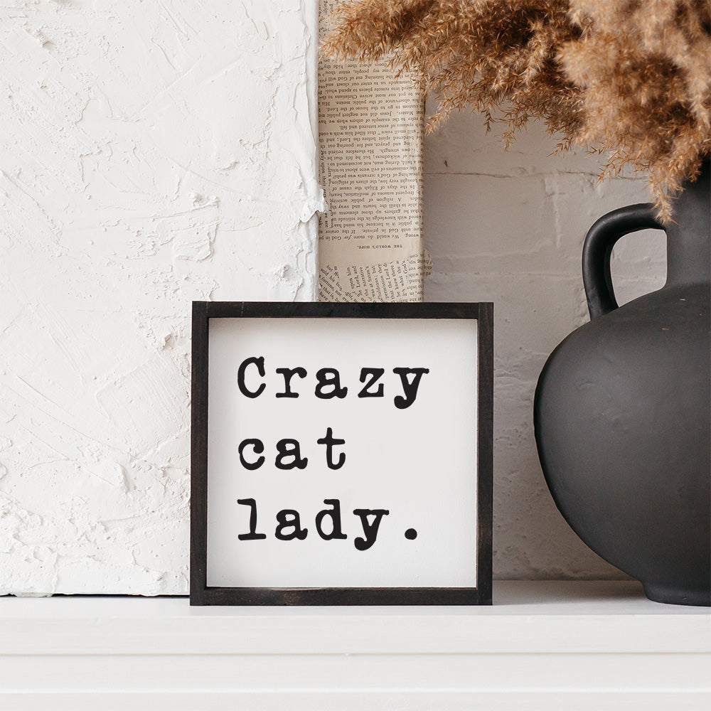 Crazy Cat Lady Wood Sign-2