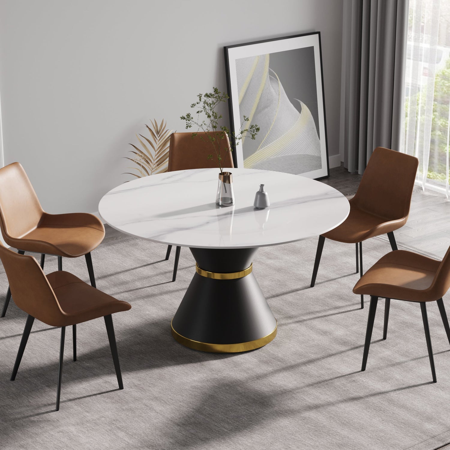 Modern Marble Stone Round Dining Table-1