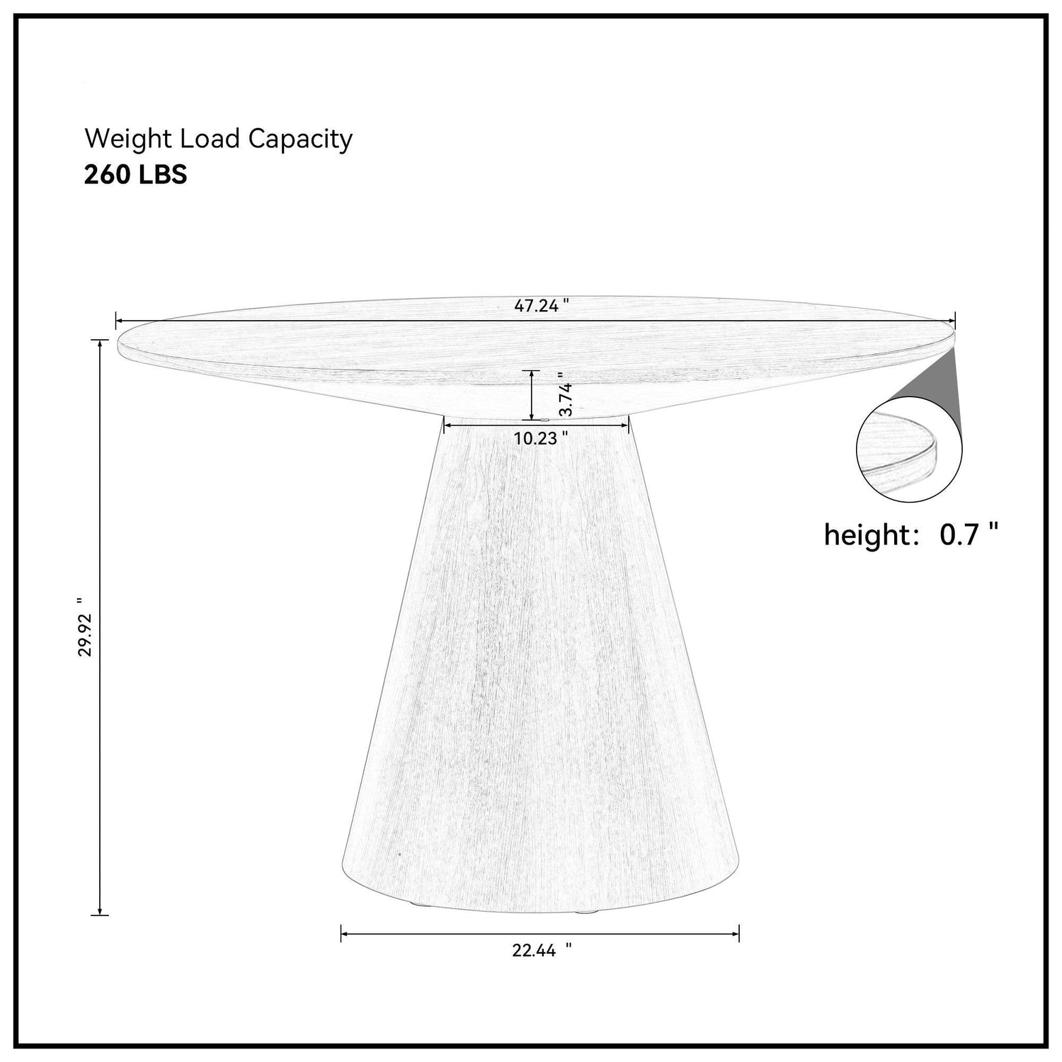 Round Modern Walnut Dining Table-8