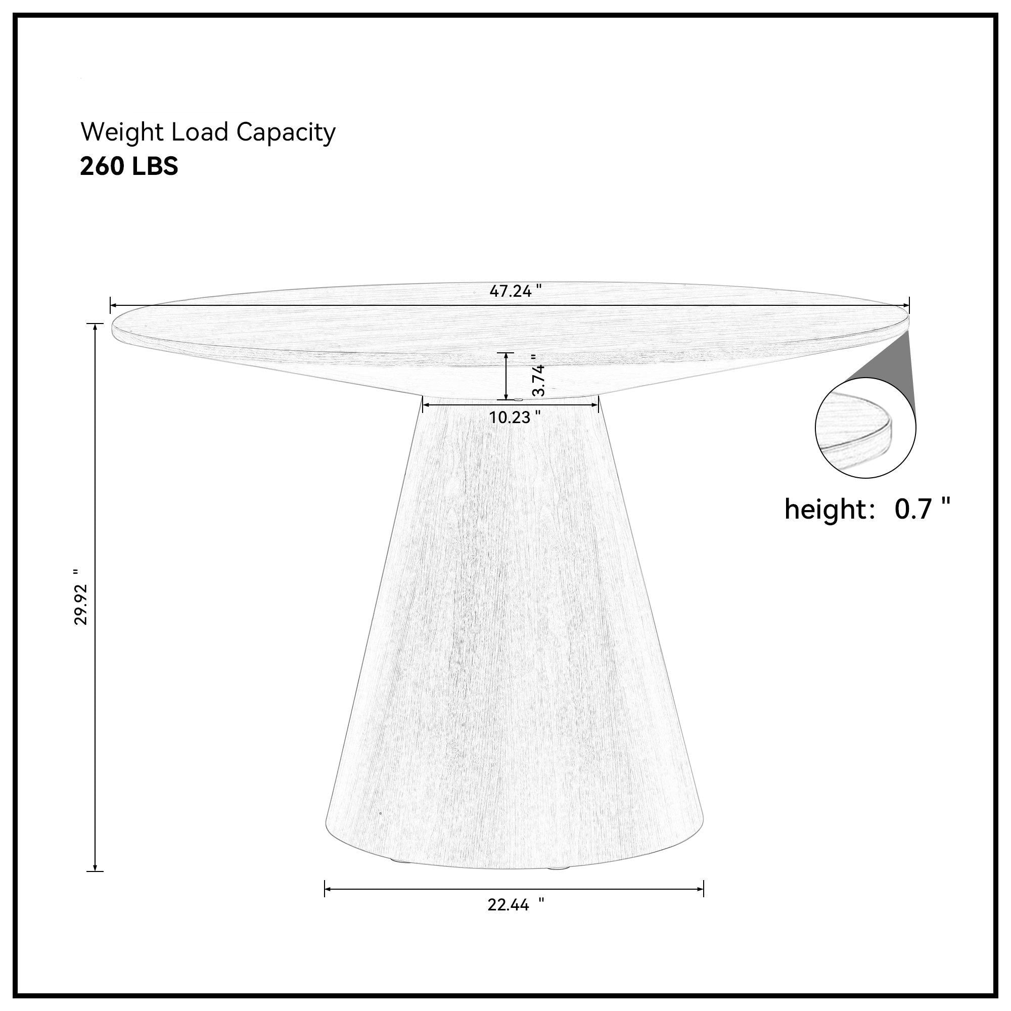 Round Modern Walnut Dining Table-8