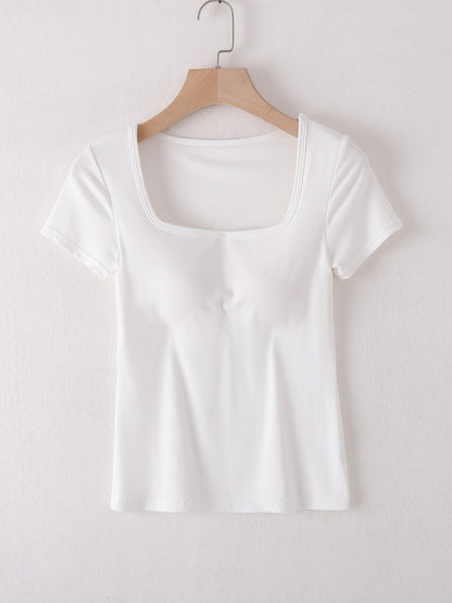 Square Neck Short Sleeve T-Shirt