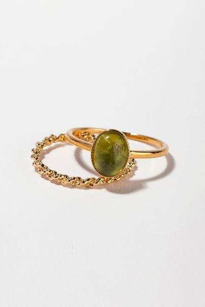 Natural stone ring set