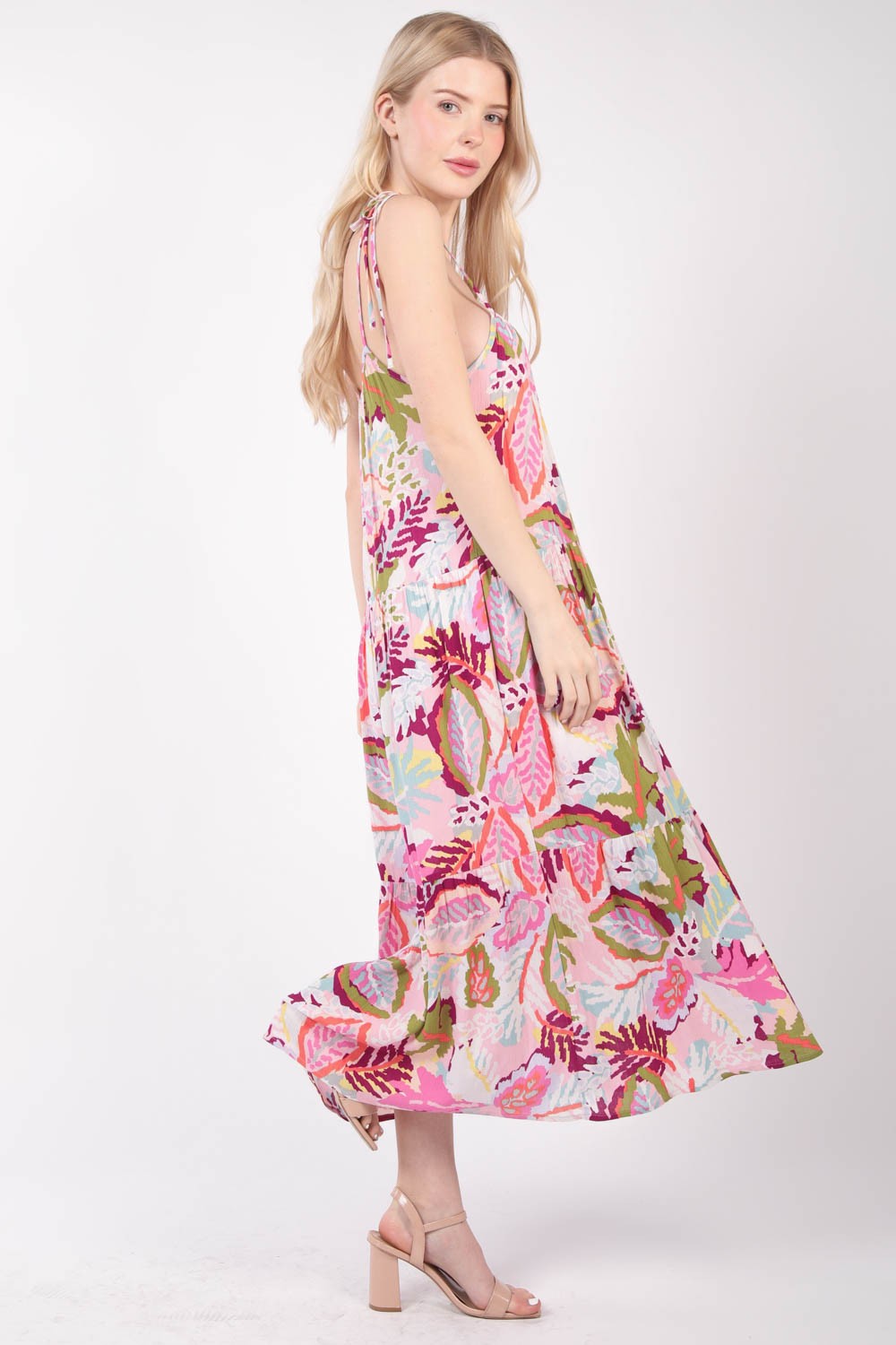 VERY J Tropical Printed Cami Midi Dress