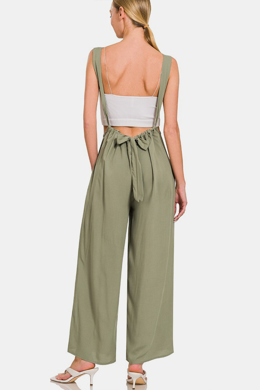 Zenana Pocketed Wide Strap Wide Leg Overalls