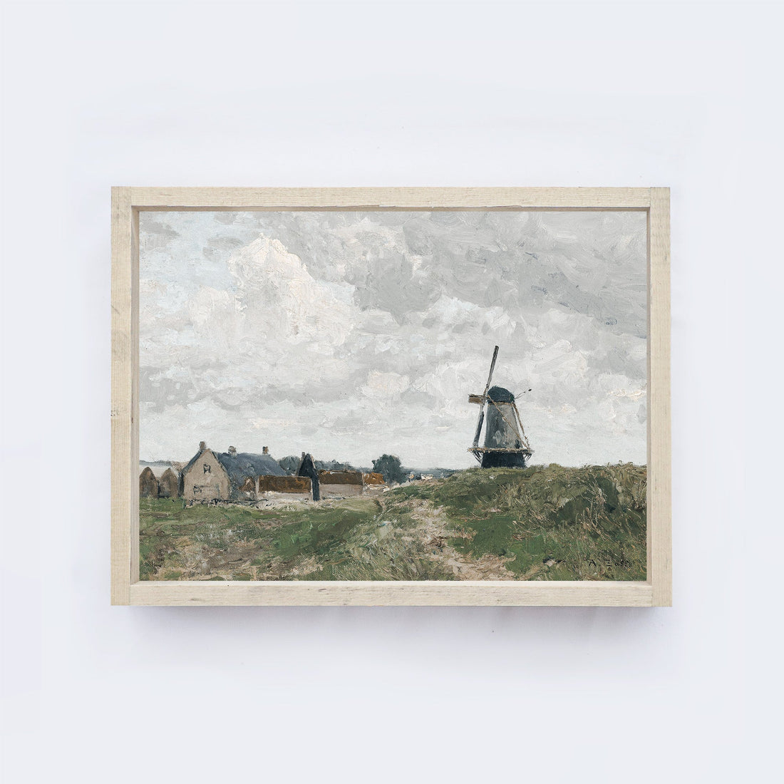 Vintage Art Print | Dutch Windmill A02-1