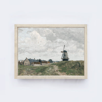 Vintage Art Print | Dutch Windmill A02-1