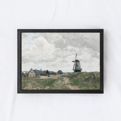 Vintage Art Print | Dutch Windmill A02-3